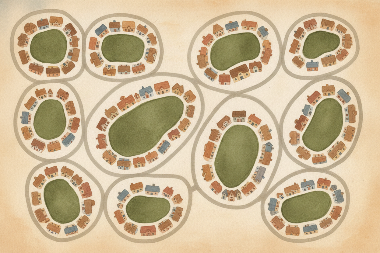 ++Parks++ also go where people can walk to them. Planners try to put a small park *within ten minutes of every home*. Th