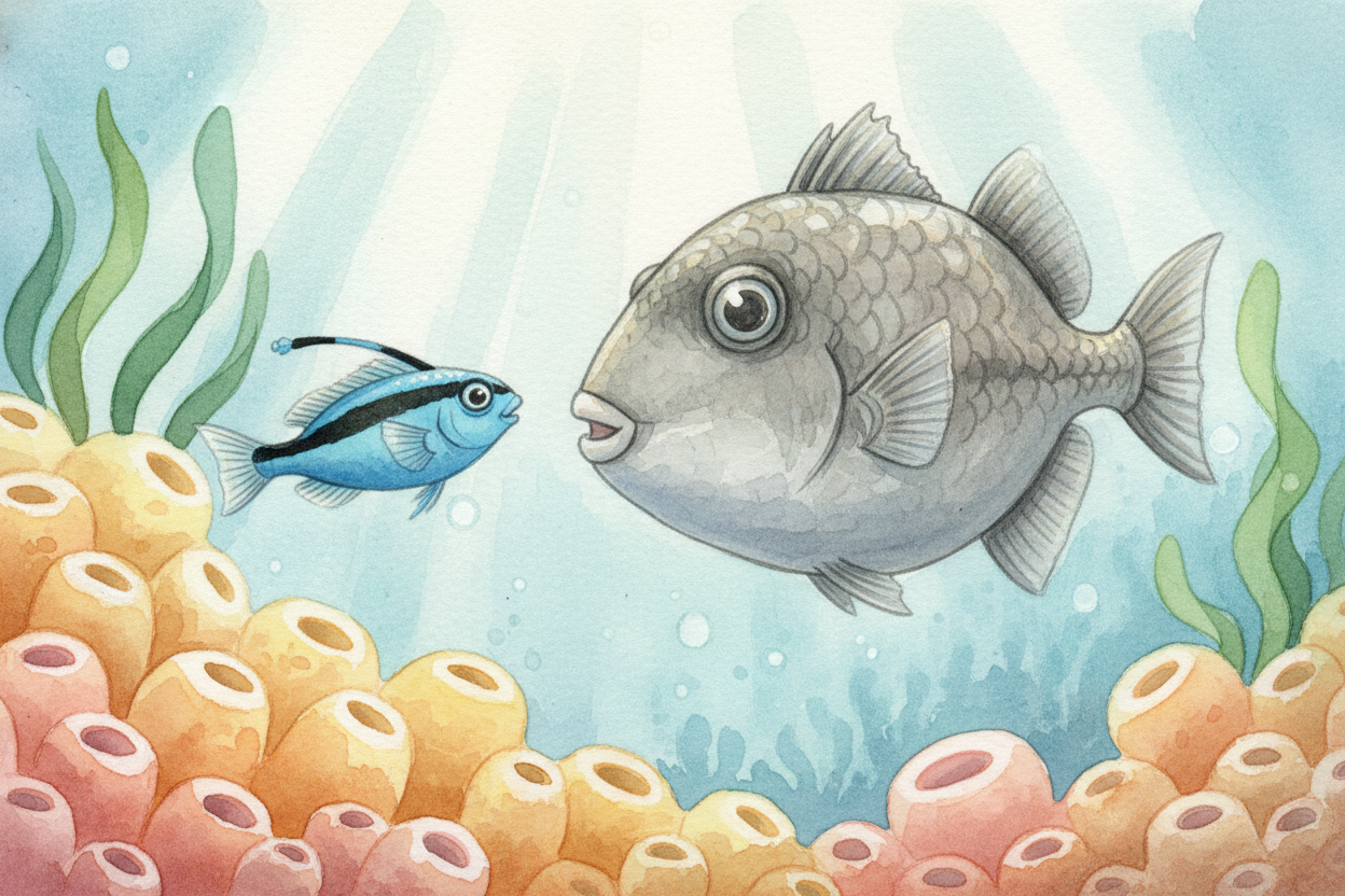 ~~How does the wrasse say "I'm a cleaner, don't eat me"?~~ With a dance. When a customer approaches, the cleaner wrasse 