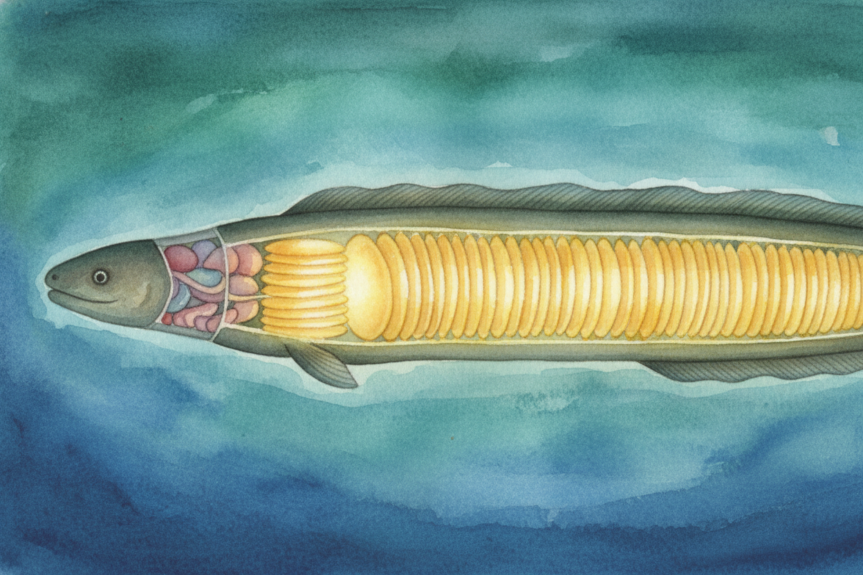 ~~First, a secret:~~ the electric eel **isn't actually an eel at all**. It's a kind of knifefish that *breathes air like