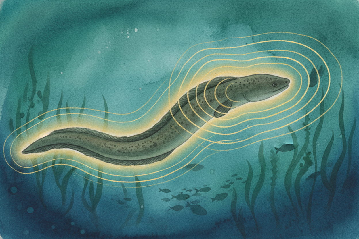 The electric eel doesn't use this power randomly. Small pulses help it navigate the muddy water where it can't see well,