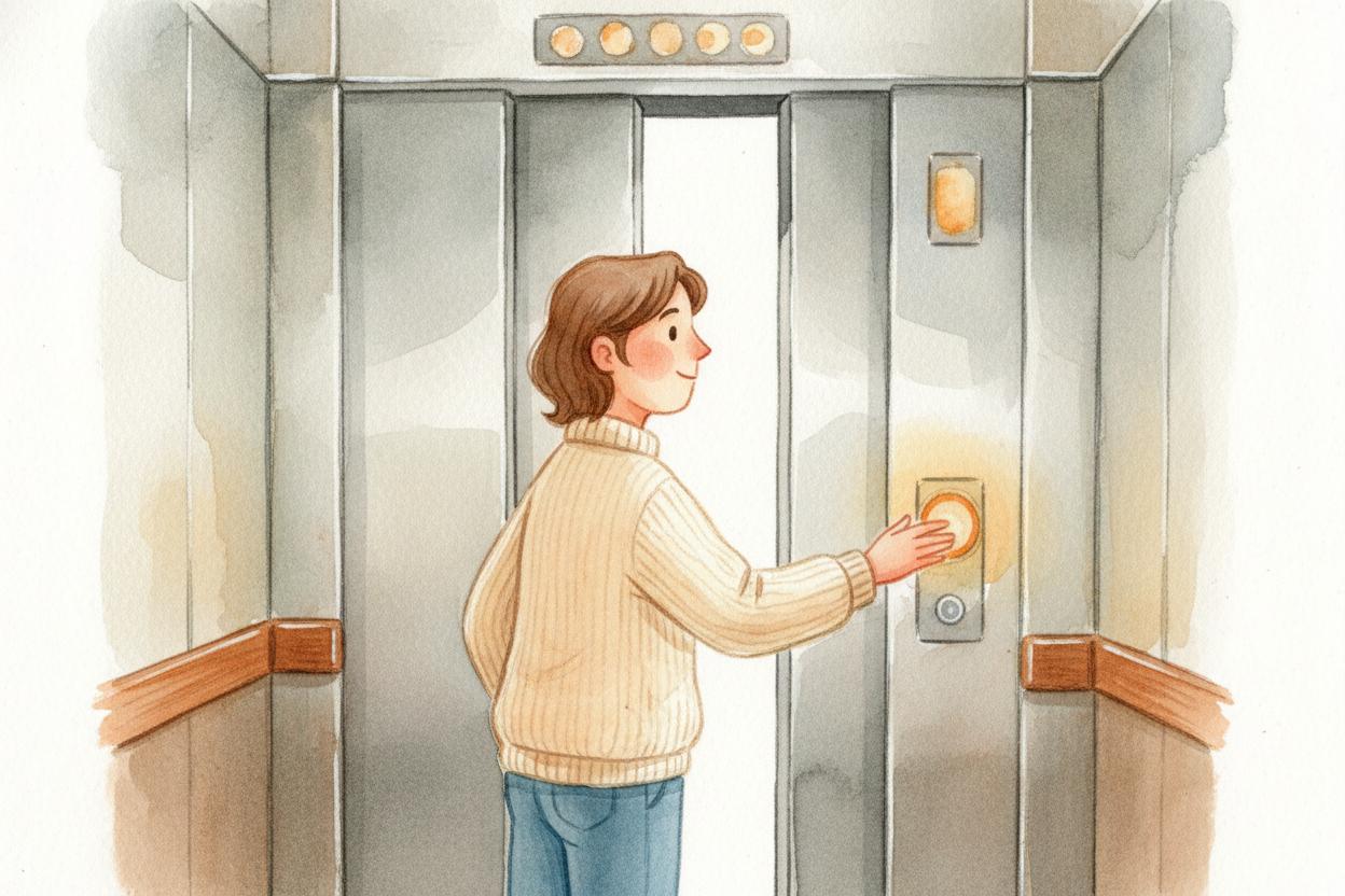 You press a button, the doors slide shut, and suddenly you're lifting off the ground — rising through a building like ma