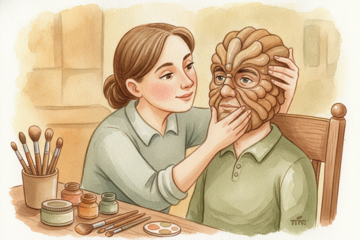 Then there's makeup and costumes — ~~turning a person into something else~~. Skilled artists sculpt rubbery skin, glue o