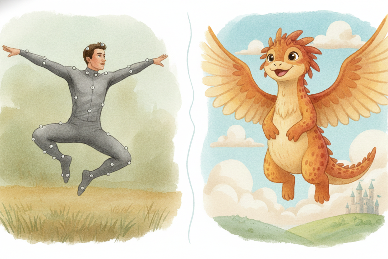 ~~And the wildest impossible creatures?~~ Often they start as a real person. Tiny sensors track an actor's every move — 