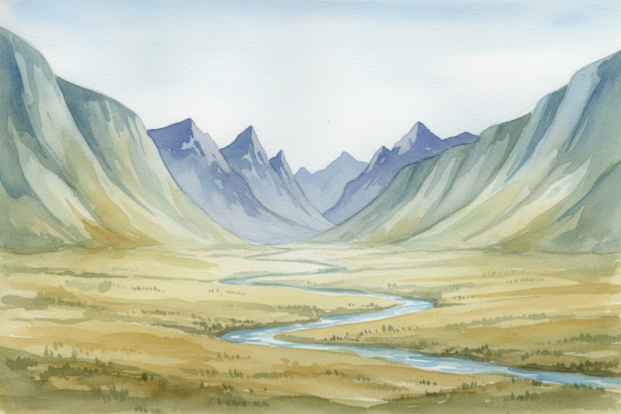 Rivers carve **V-shaped valleys** — narrow at the bottom, steep on the sides. But glaciers are wide and thick, so they c