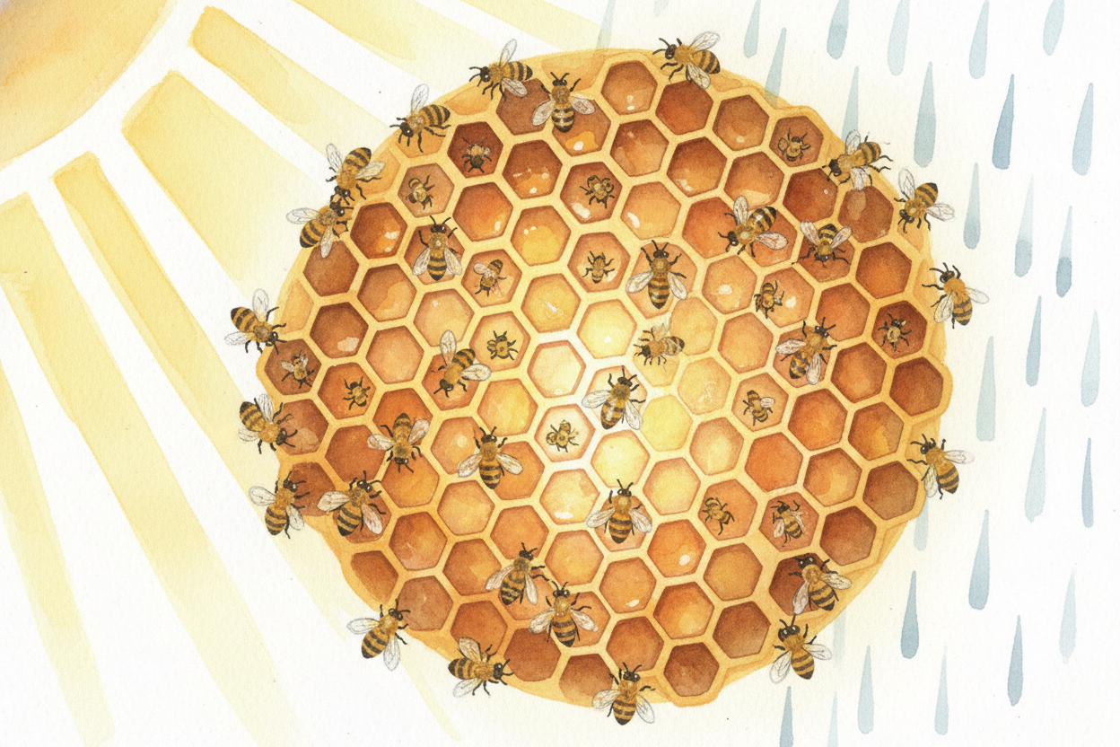 A beehive is basically a nursery packed with baby bees, and babies are picky. Too cold, the larvae can't grow. Too hot, 