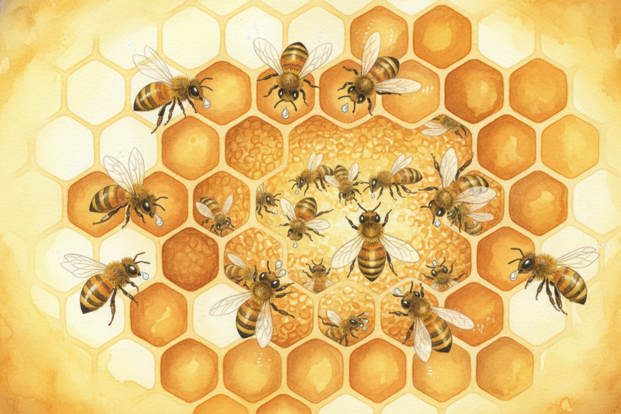 The bees don't have a plan or a leader telling them what to do. Each bee just pays attention to the temperature where sh