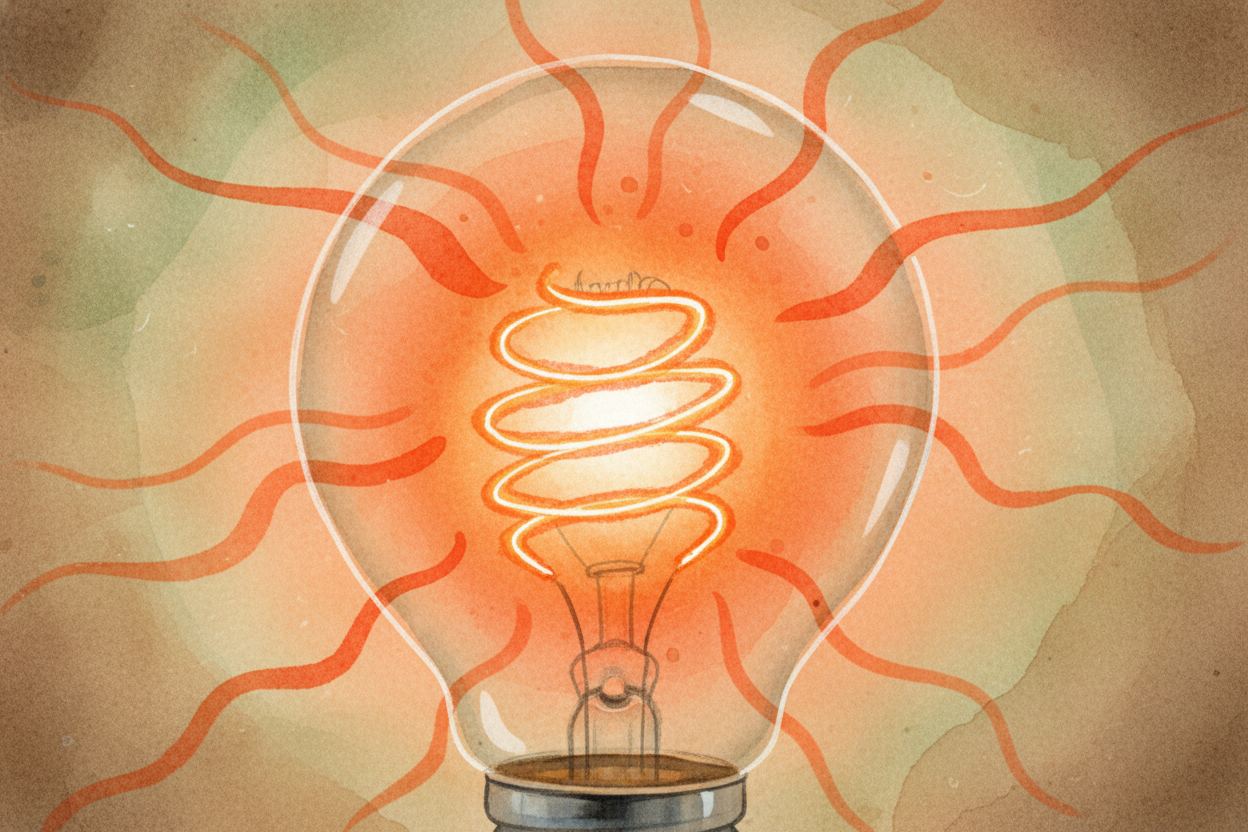 In an old incandescent bulb, electricity heats up a thin wire until it glows white-hot. That wire — called a ++filament+