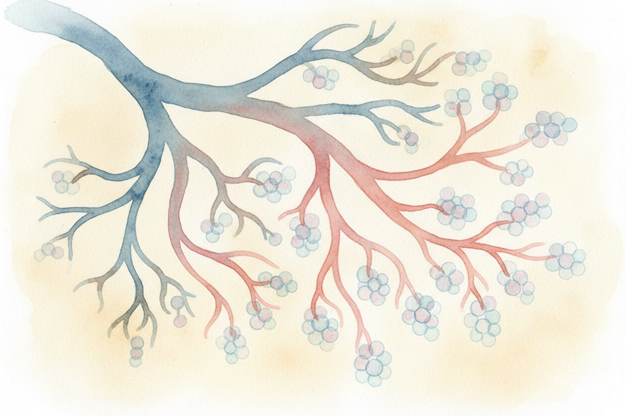 It starts when you breathe in. Air rushes down your windpipe and splits into two tubes — one for each lung — **like a hi