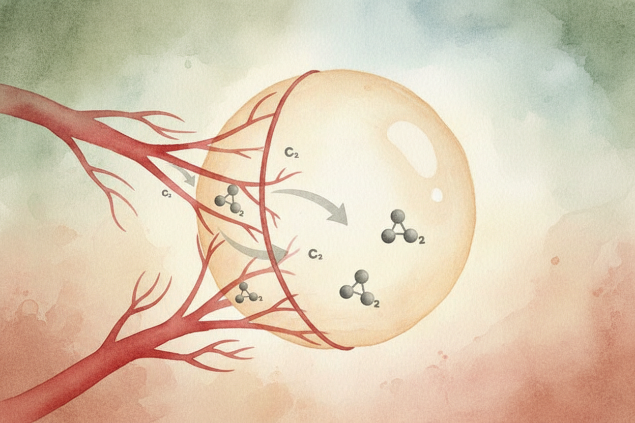 The blood carries the carbon dioxide back to the lungs, where ~~the whole process runs in reverse~~. Carbon dioxide **di