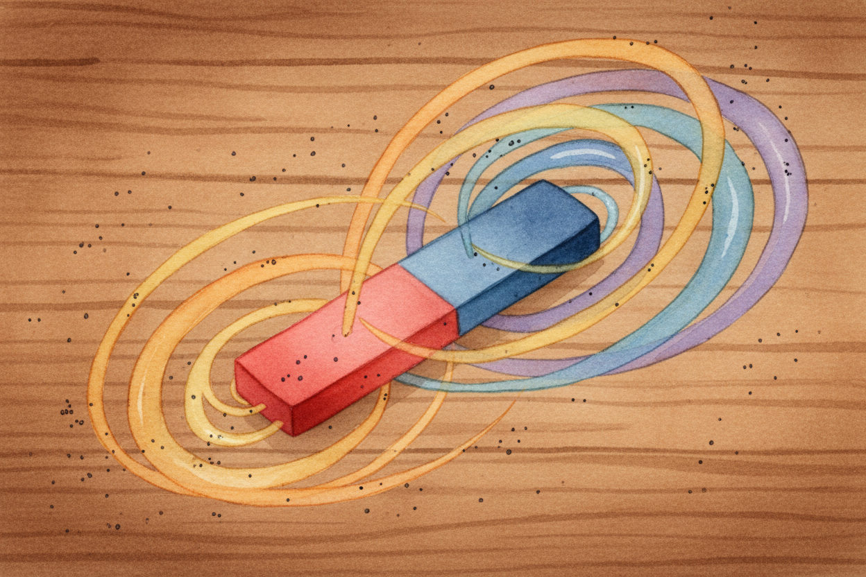 When all those **atomic arrows agree** on a direction, their tiny pushes and pulls add up. The magnet creates an *invisi