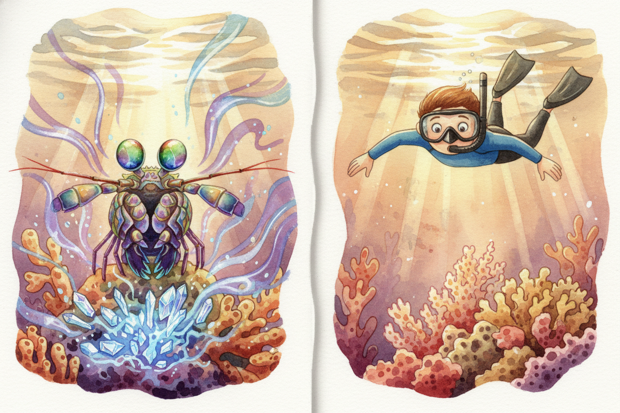 So the next time you see a rainbow and think you're seeing everything, remember: there's a little shrimp in the ocean se
