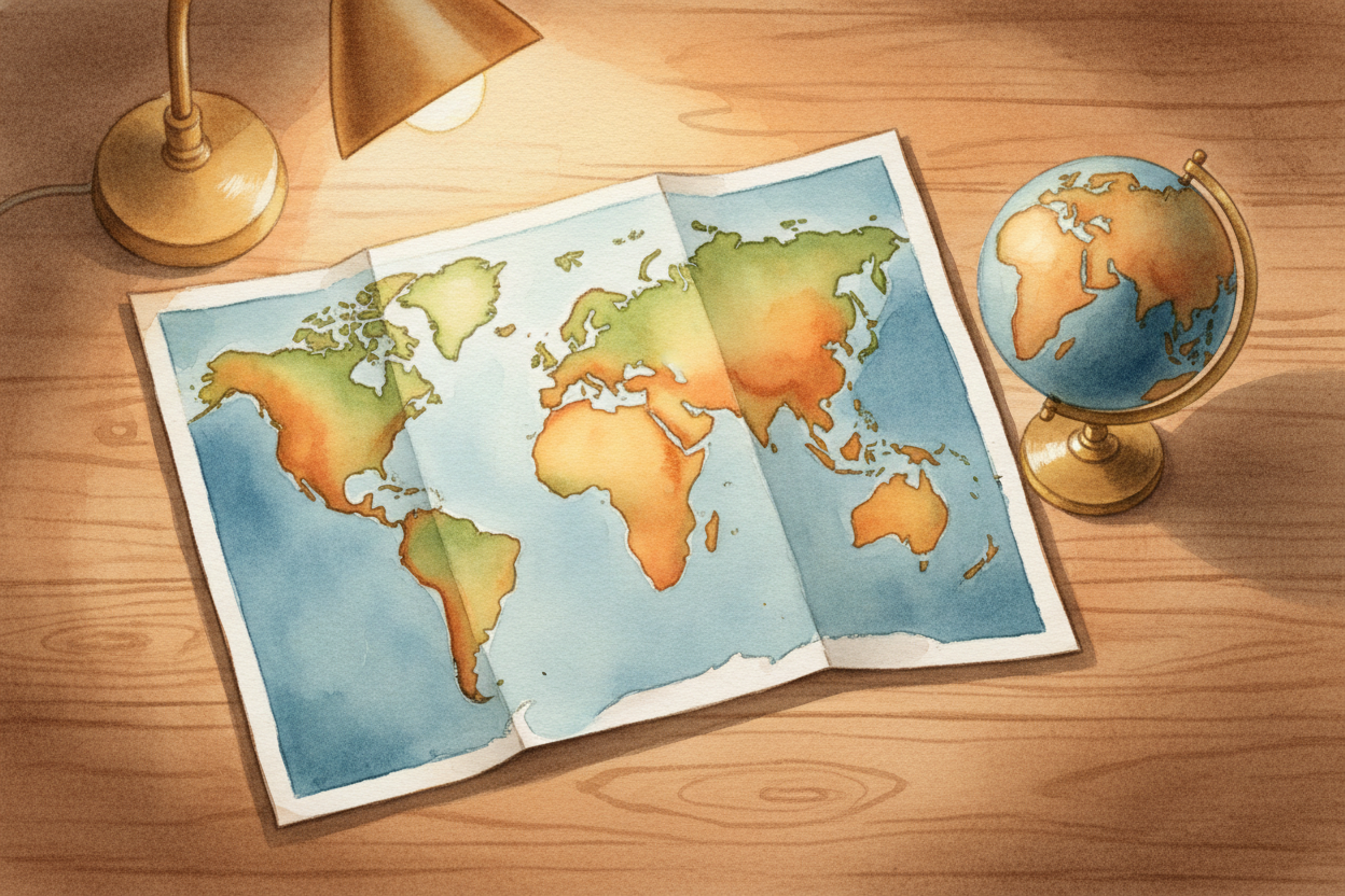 Some mapmakers try to **split the difference**. They accept that you can't have both, so they make maps that are *pretty