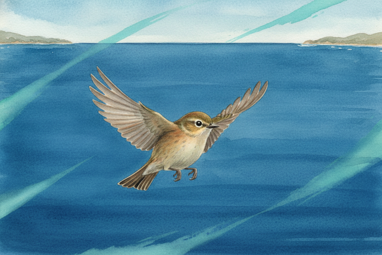 Every fall, a tiny warbler **no bigger than your fist** flies from Canada to Central America — **two thousand miles**, m