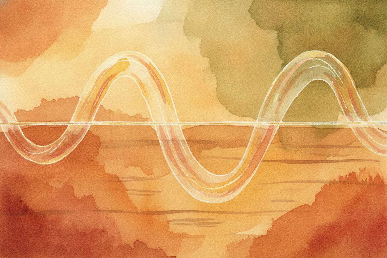 Take a guitar string. Pluck it and it ~~shivers back and forth, fast, blurring into a hum~~. **That shiver pushes the ai