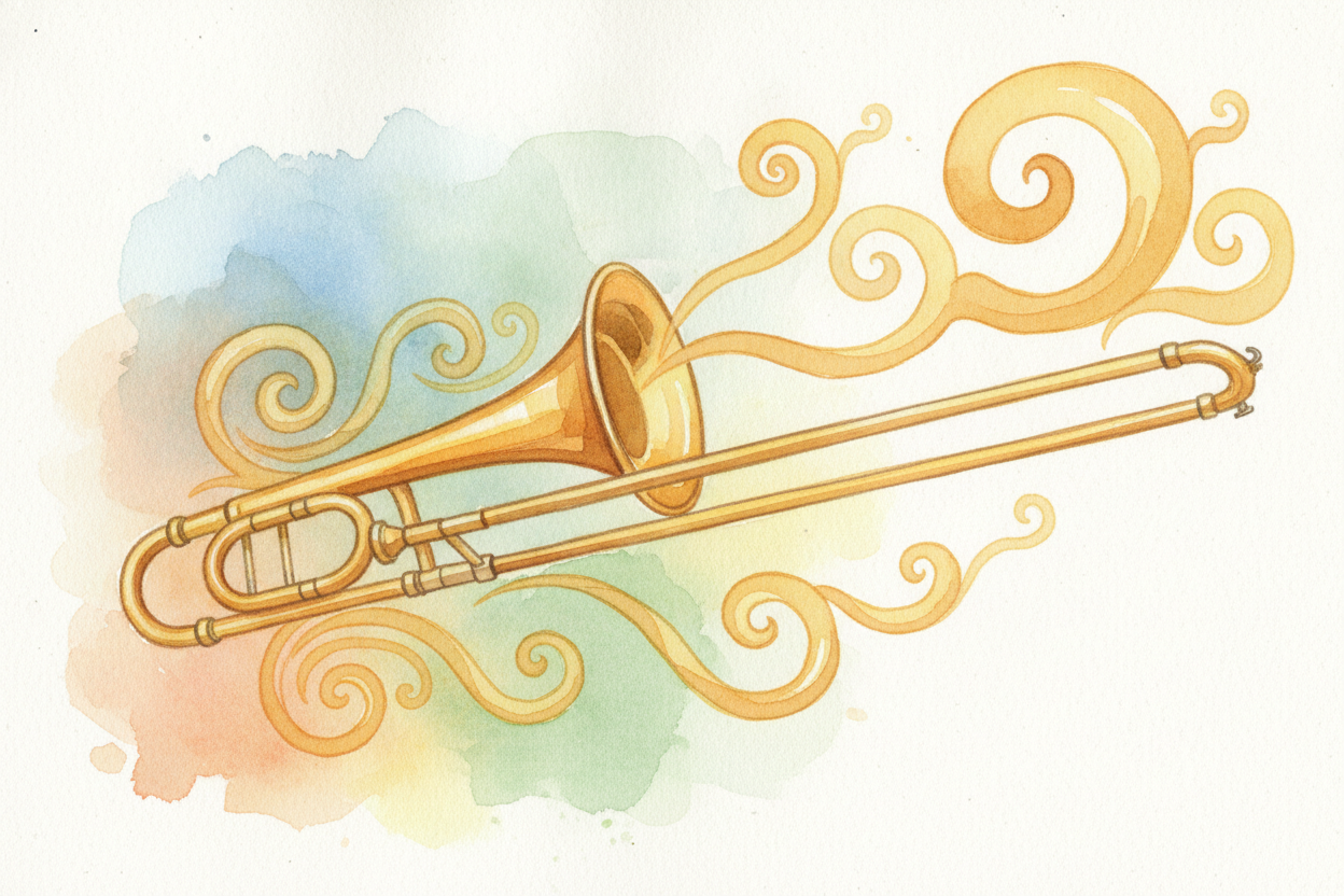 Brass instruments add a silly twist: the buzz starts at your own lips. You press them together and ~~blow a raspberry~~ 