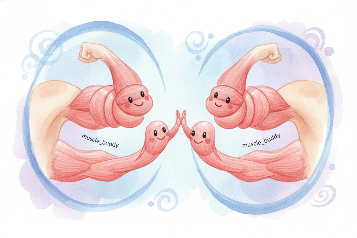 Bend your arm and watch. The muscle on top (the ++biceps++) squeezes short and yanks your forearm up. To straighten out 