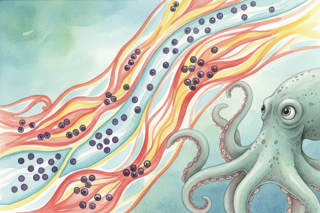 The secret is in the octopus's skin, which is packed with millions of tiny color sacs called ++chromatophores++. Think o
