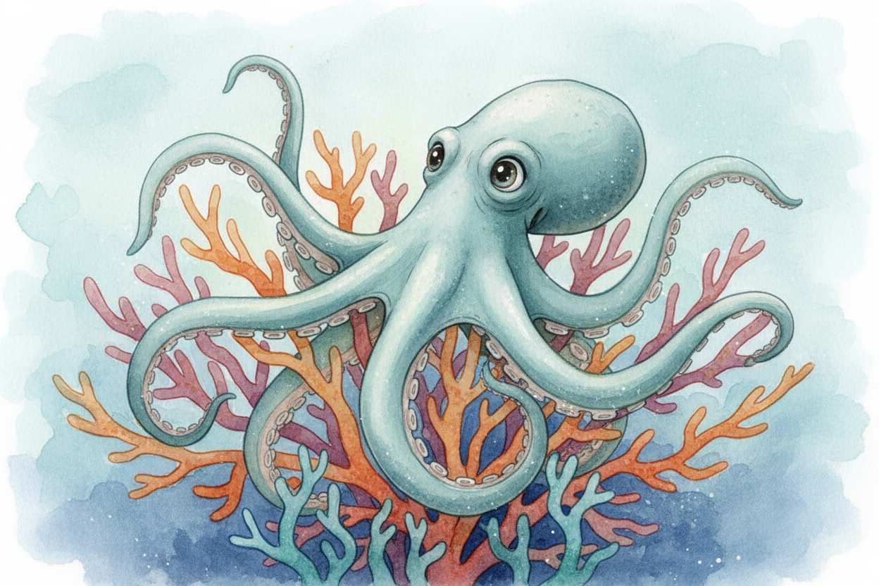Scientists think the octopus's skin itself might "see" light — not with eyes, but with *light-sensitive proteins* scatte