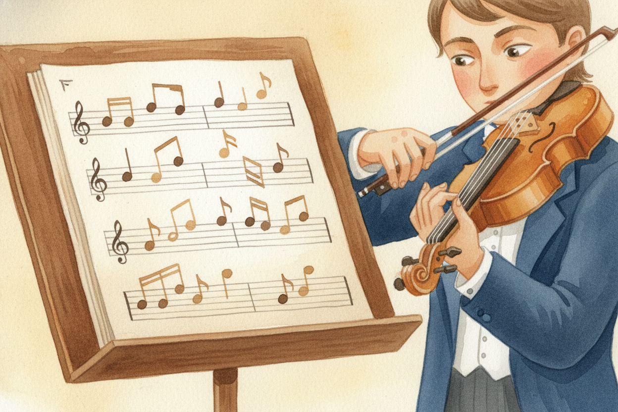 Before anyone plays a note, every musician gets the same sheet music — the **composer's recipe for the song**, written i