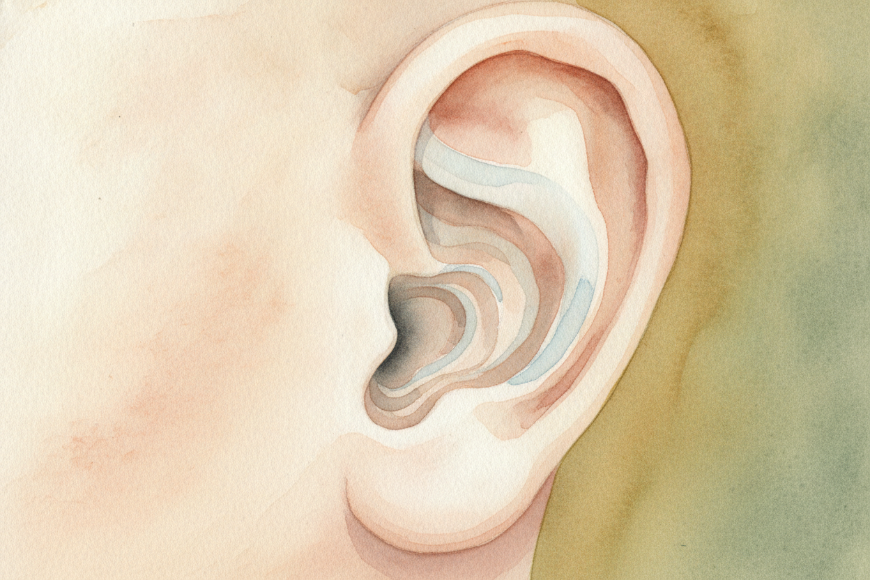 ~~The journey begins at your ear~~ — the part you can grab. That **curvy flap** _isn't just for holding glasses_. Its di