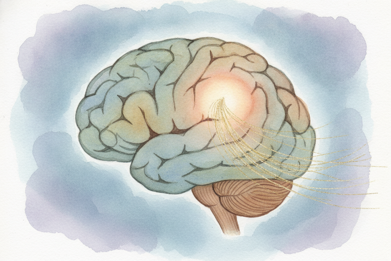 Those zaps shoot up to your brain, to a stretch called the hearing cortex. ~~And your brain does something astonishing:~