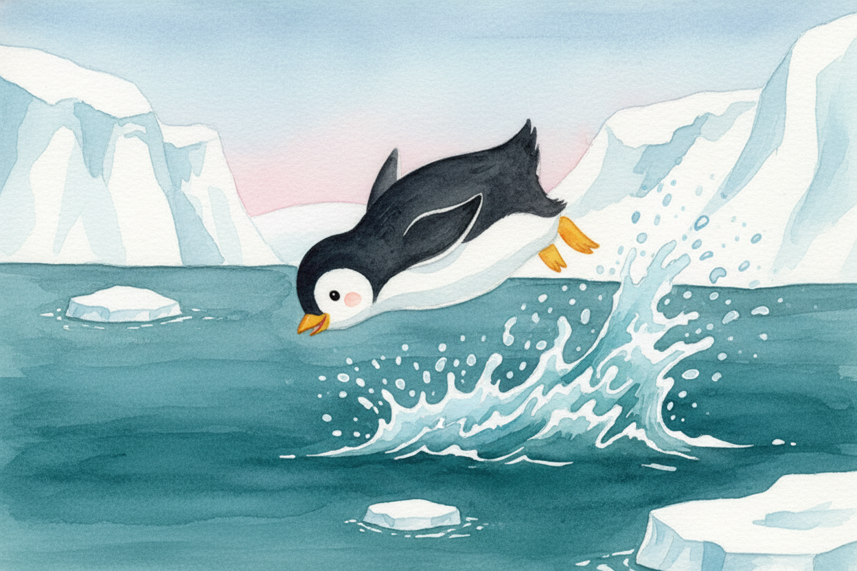 You're standing on the edge of ++Antarctica++, where the ocean is so cold it would make your teeth chatter in seconds. ~
