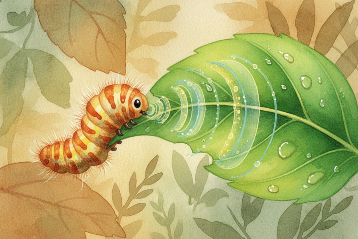 When a caterpillar takes a bite of a leaf, ~~the plant feels it~~. Instantly, the damaged cells send out alarm signals —