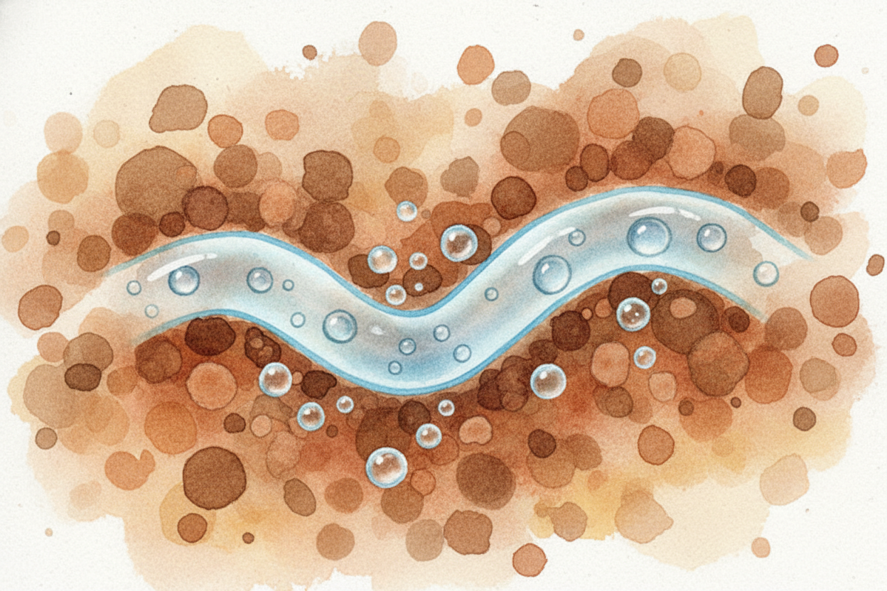 Water moves into the root hairs through their walls in a process called ++osmosis++. Think of it like this: **if you put
