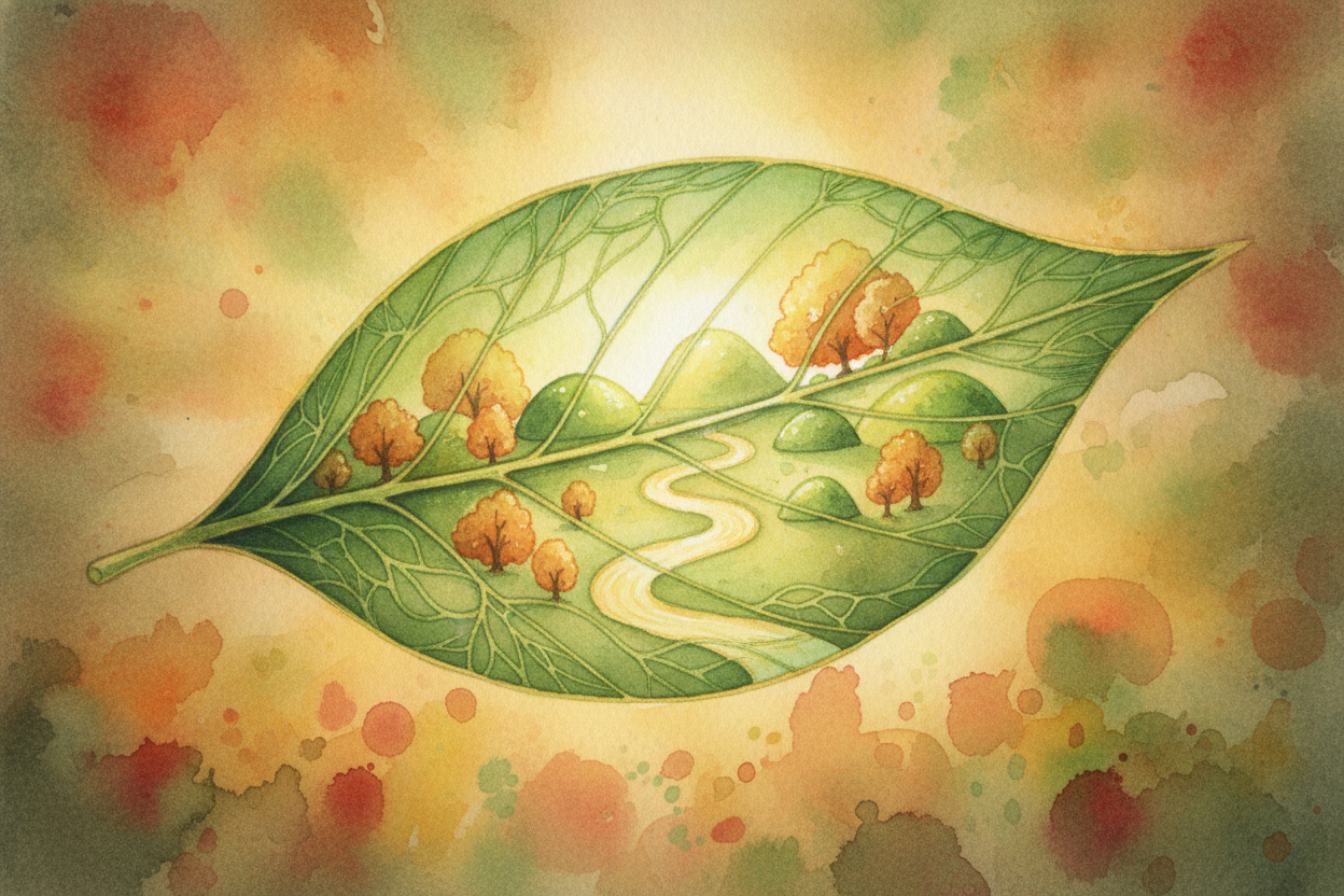 ~~Picture a leaf~~ on a quiet summer afternoon. It looks like it's doing **absolutely nothing** — just hanging there, so