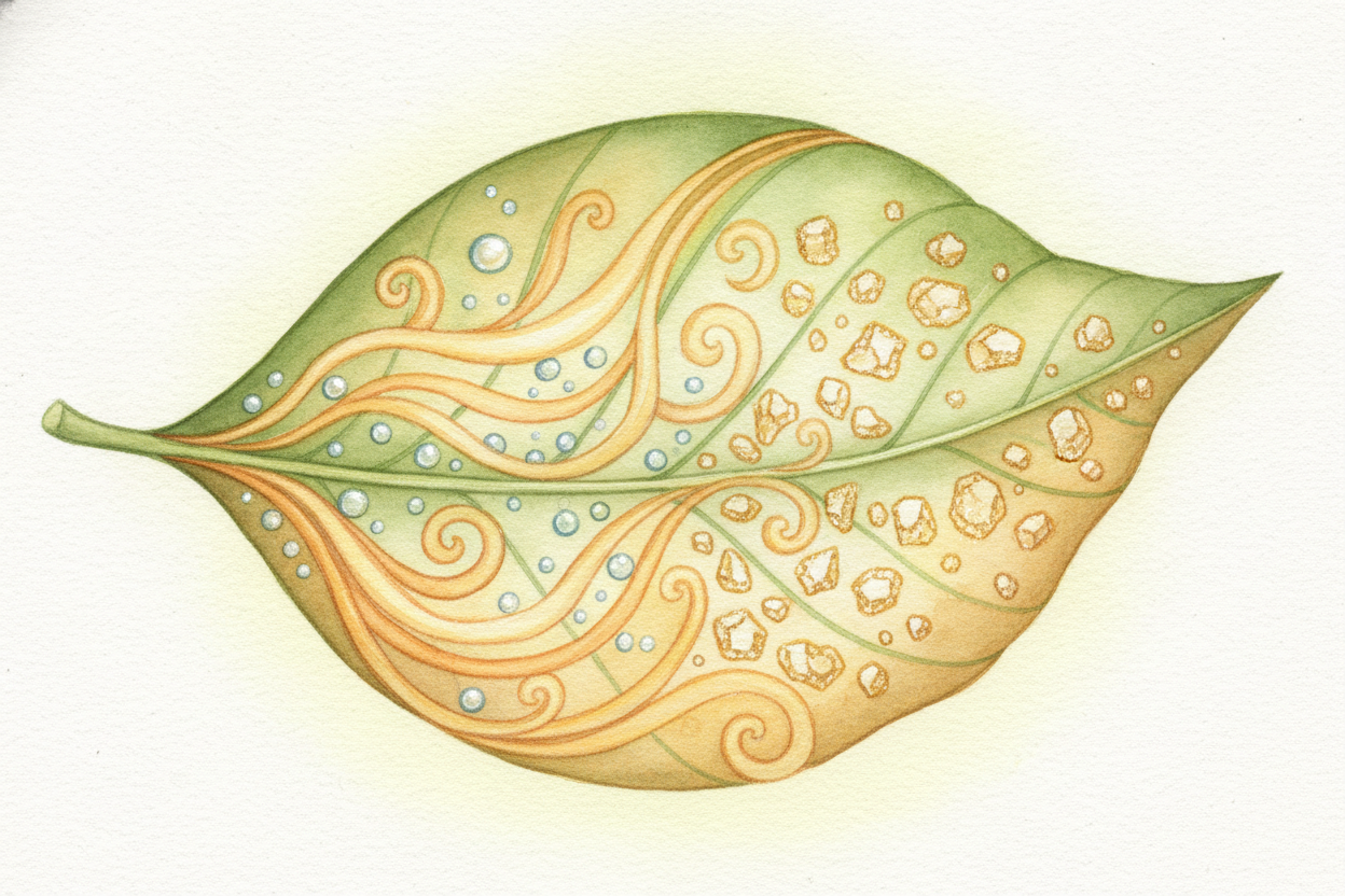 ~~Now the cooking begins.~~ Using the captured sunlight, the plant **splits apart the water** it drank into smaller piec
