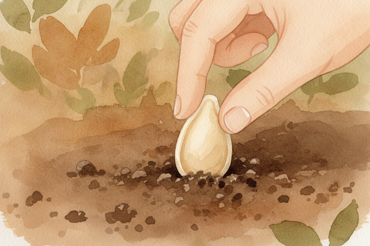 It begins with a ++seed++ — flat, pale, and **shaped like a teardrop**. Inside that little shell is _a folded-up plant a