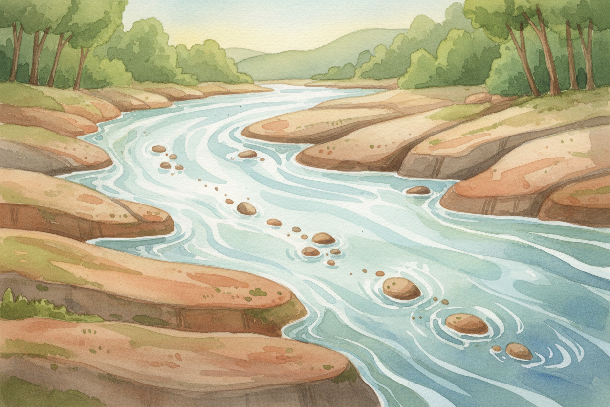 The trick is this: rivers don't carve canyons by being strong. They carve canyons by **never, ever stopping**. A river f