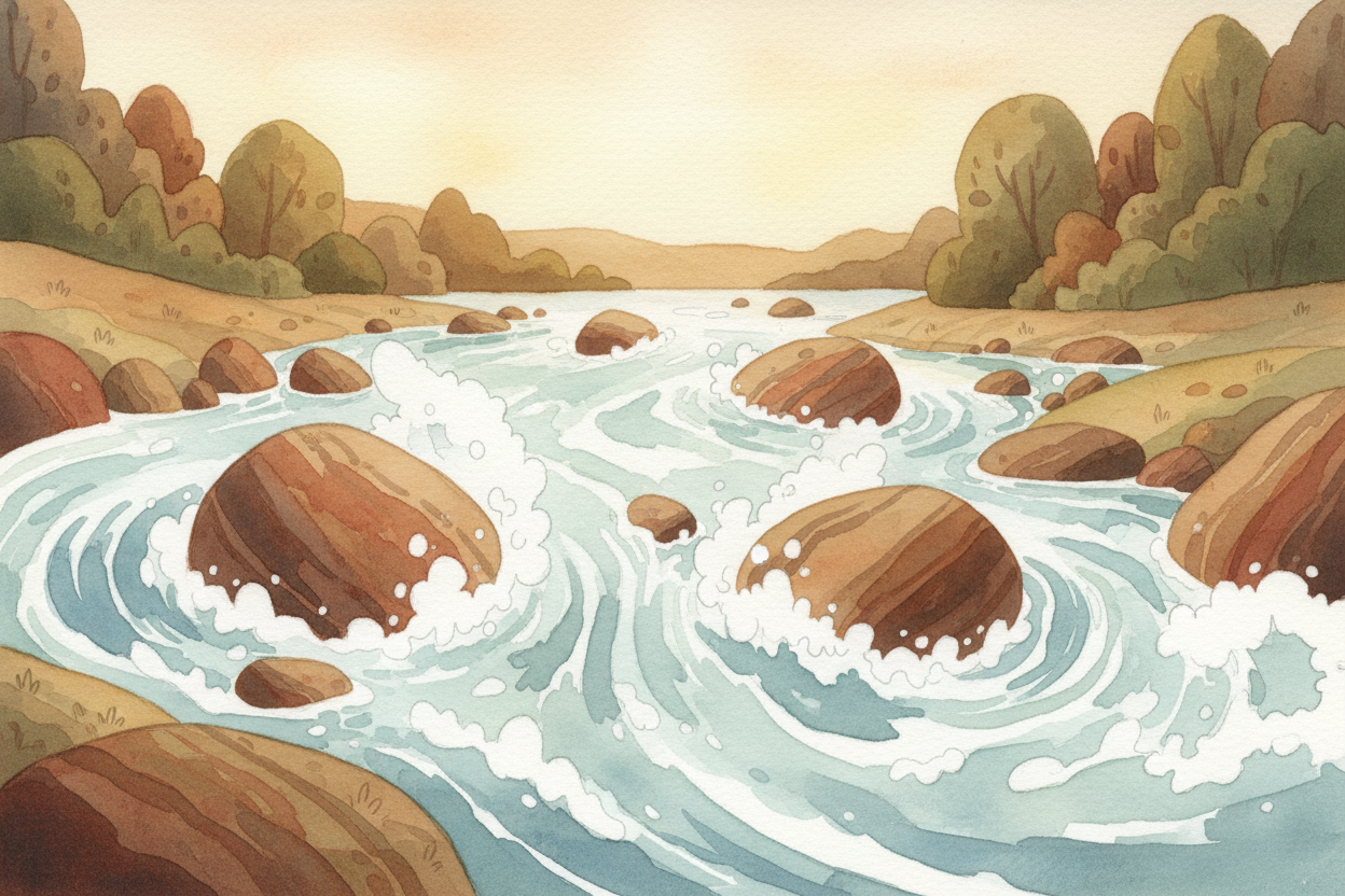 ~~Fast water carves faster.~~ When a river runs steep and quick—like after a rainstorm or when snowmelt floods in spring