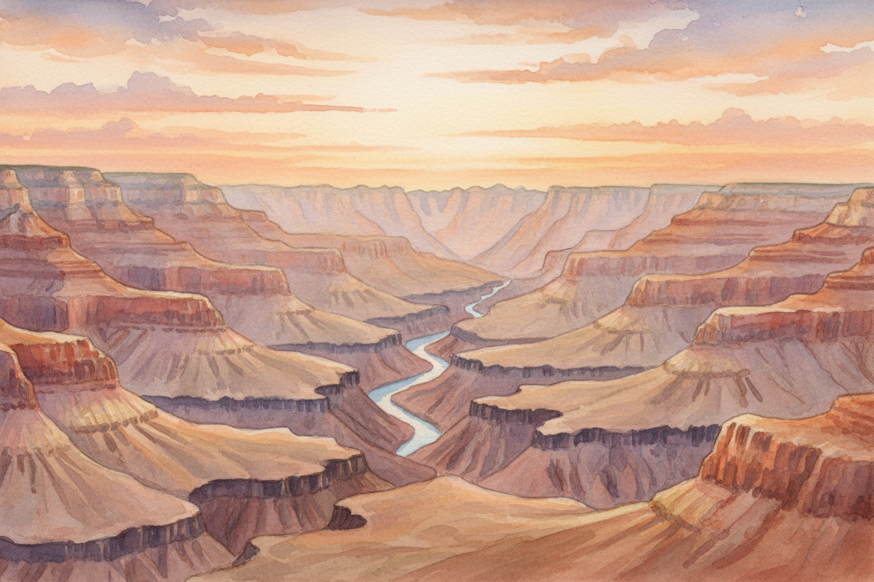 The ++Grand Canyon++—the most famous canyon on Earth—took about six million years for the ++Colorado River++ to carve. S