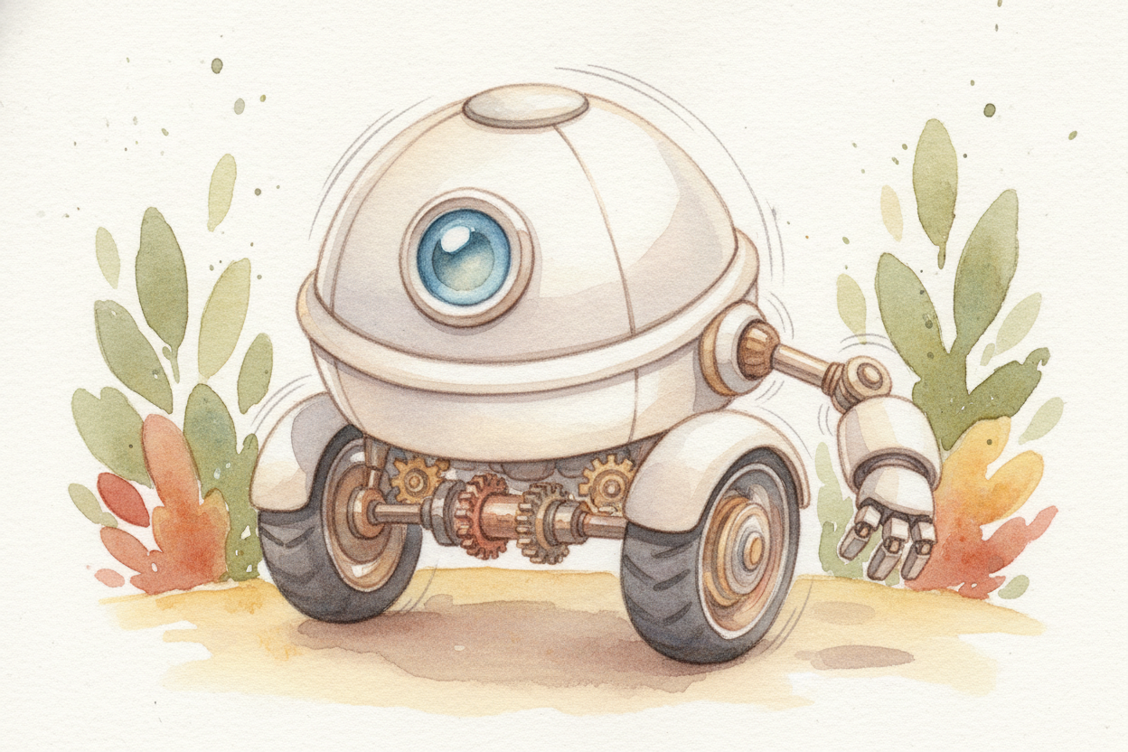 Finally, the decision turns into motion. The robot's "muscles" are motors, and the brain tells each one exactly how hard