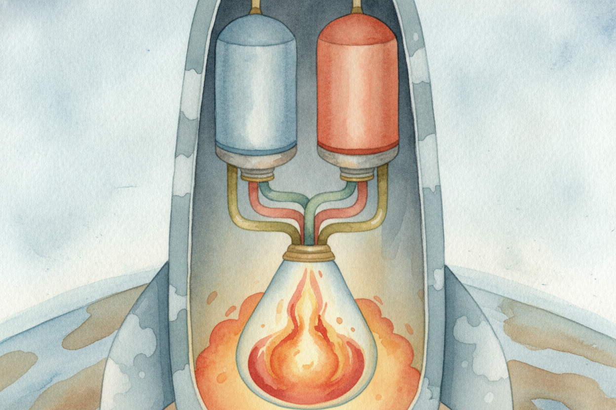 ~~But where does all that hot gas come from?~~ A rocket carries its own bonfire ingredients. It mixes fuel with somethin