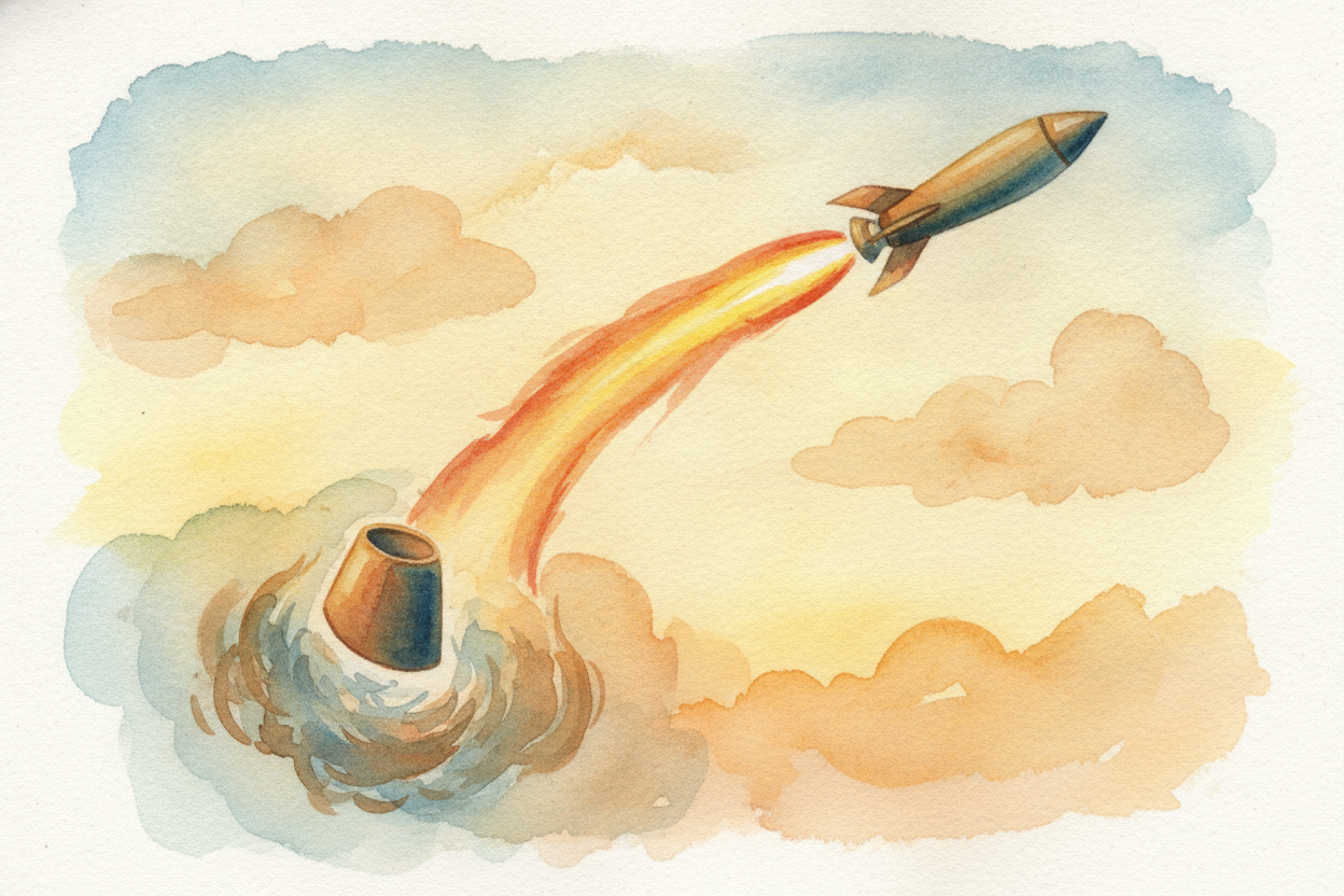 Now, **fuel is heavy**, and a rocket has to lift all of it. ~~So it does something clever:~~ it travels in stages, like 