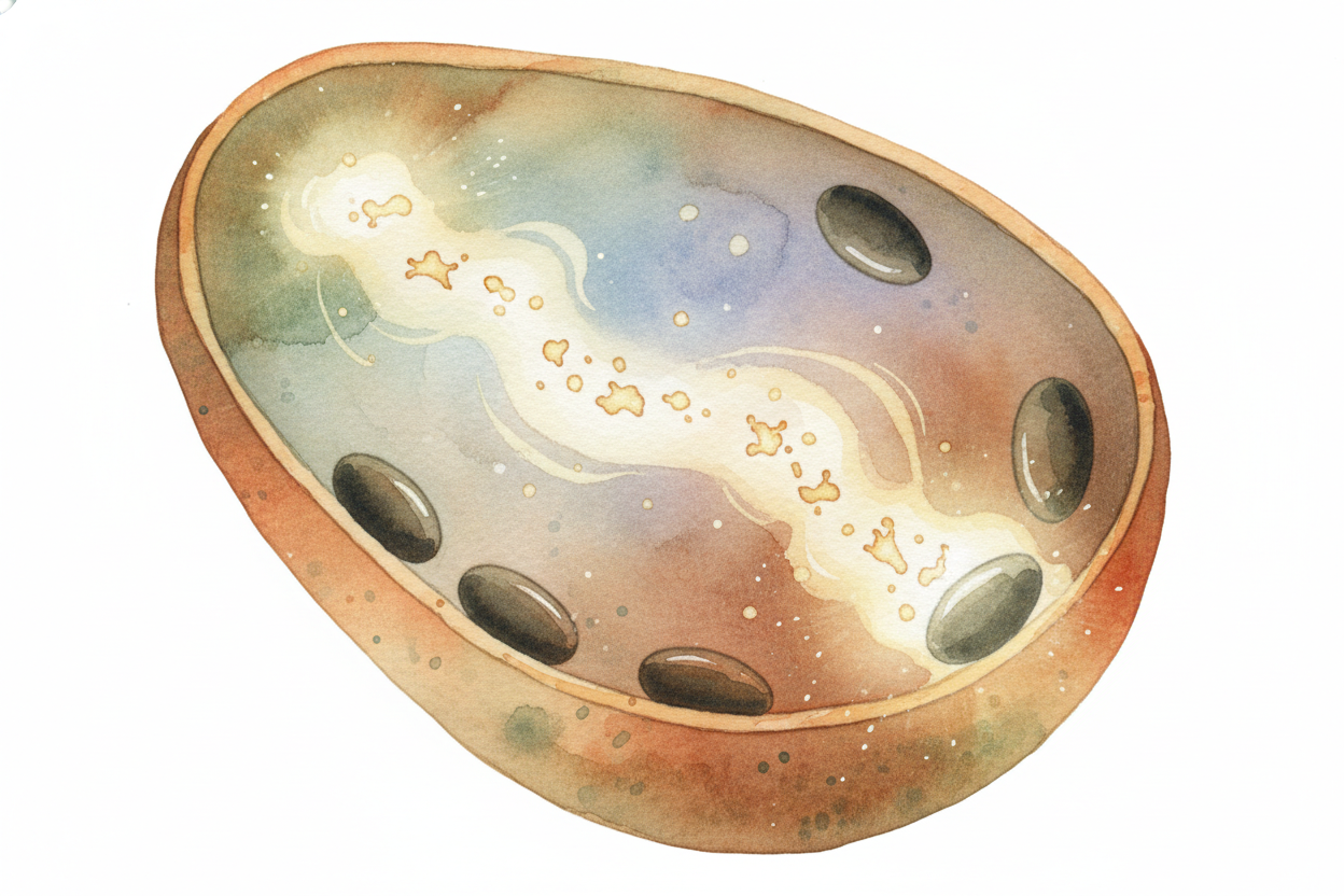 The statoliths press against a different wall now. That pressure nudges proteins in the cell membrane, and those **prote