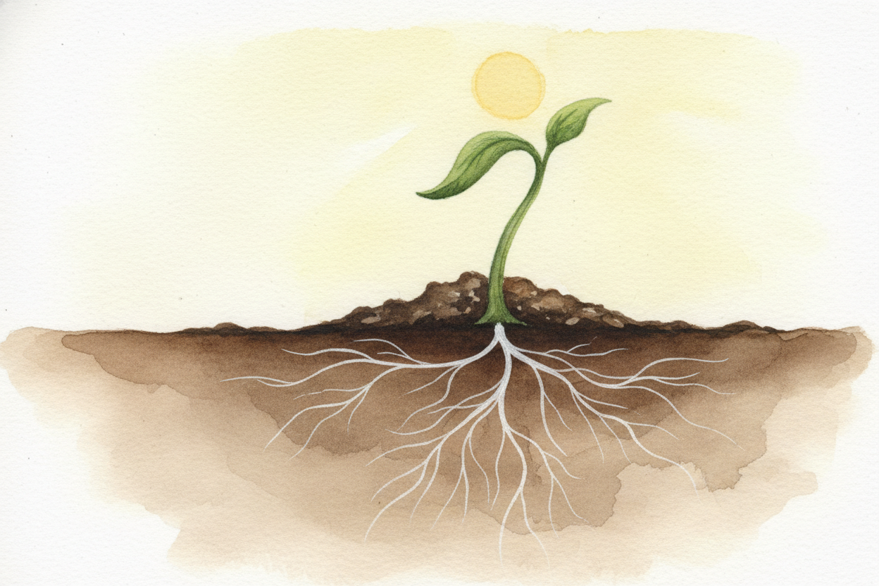 The shoot ~~does the opposite trick~~. It has statoliths too, but it pumps auxin the other way — to the lower side — so 