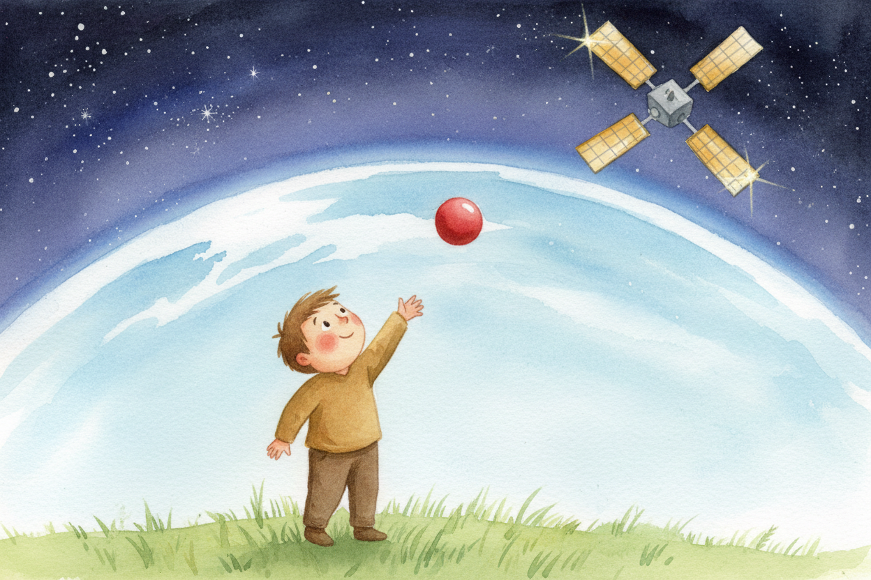 Right now, thousands of satellites are zooming around Earth, never touching the ground, never falling down. ~~How do the
