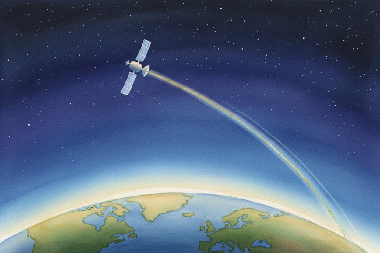 ~~Here's the secret:~~ **satellites ARE falling**. They're falling toward Earth every single second. But they're also mo