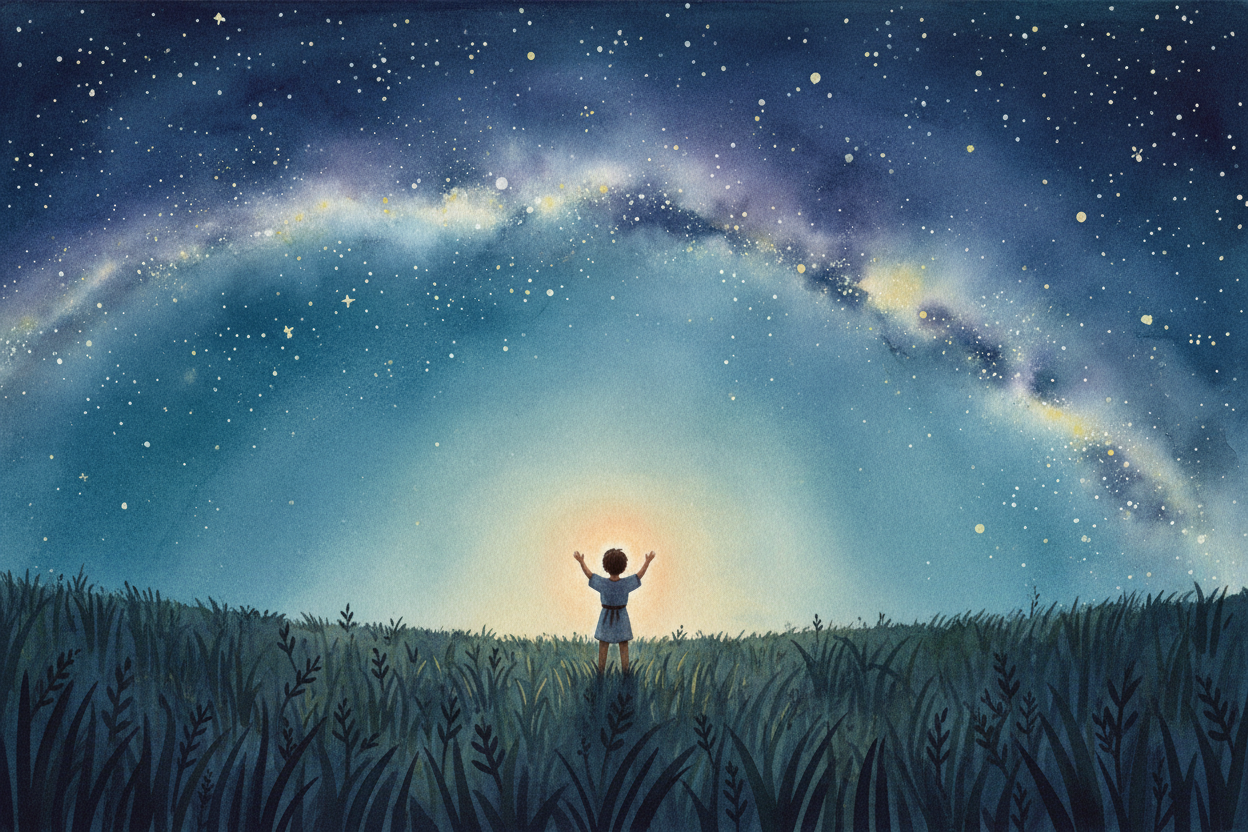 You're standing in a dark field at night, and someone a mile away turns on a tiny flashlight. Now imagine a firefly land