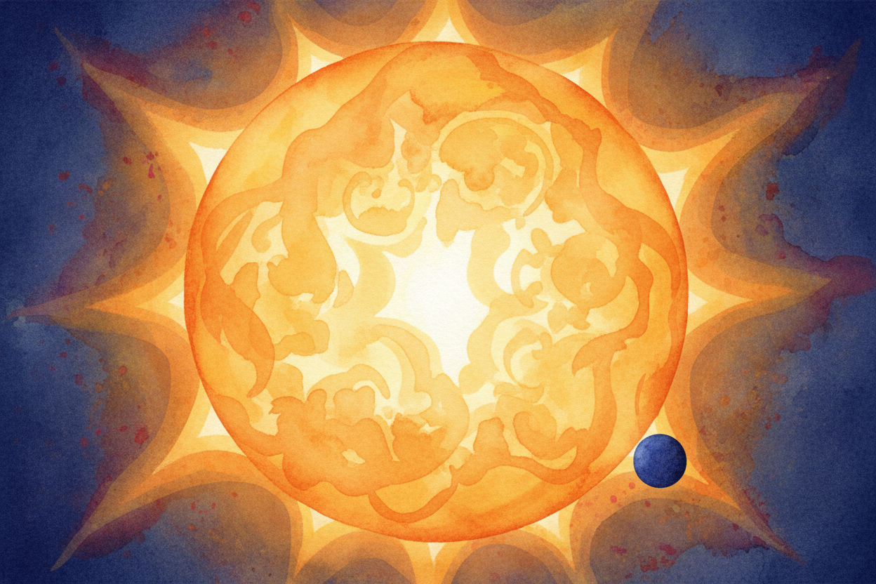 ~~Here's the problem:~~ stars are **enormous balls of nuclear fire**, blazing with their own light. Planets are cold roc