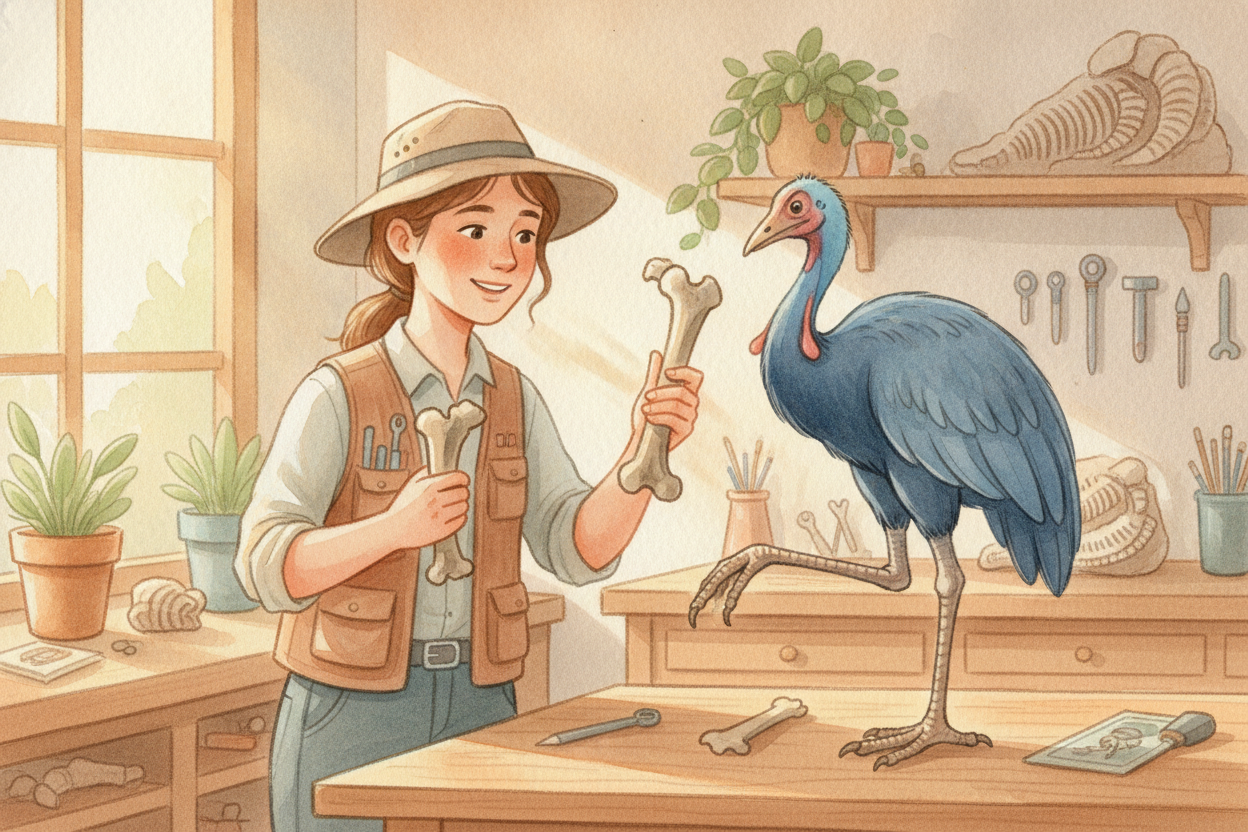 ~~Then comes the detective work.~~ By comparing dinosaur bones to living animals, scientists figure out how muscles atta