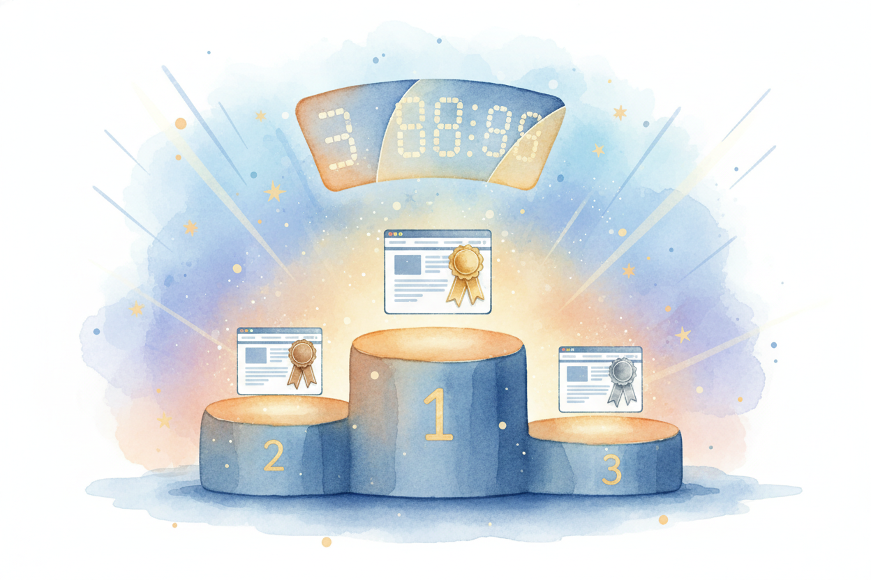 The algorithm scores every page **in a fraction of a second**, sorts them from best to worst, and hands you the top resu