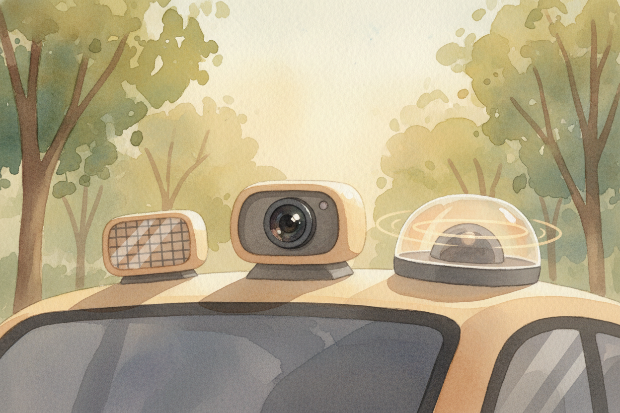 Self-driving cars don't have eyeballs, but they're covered in sensors — gadgets that gather information about the world.