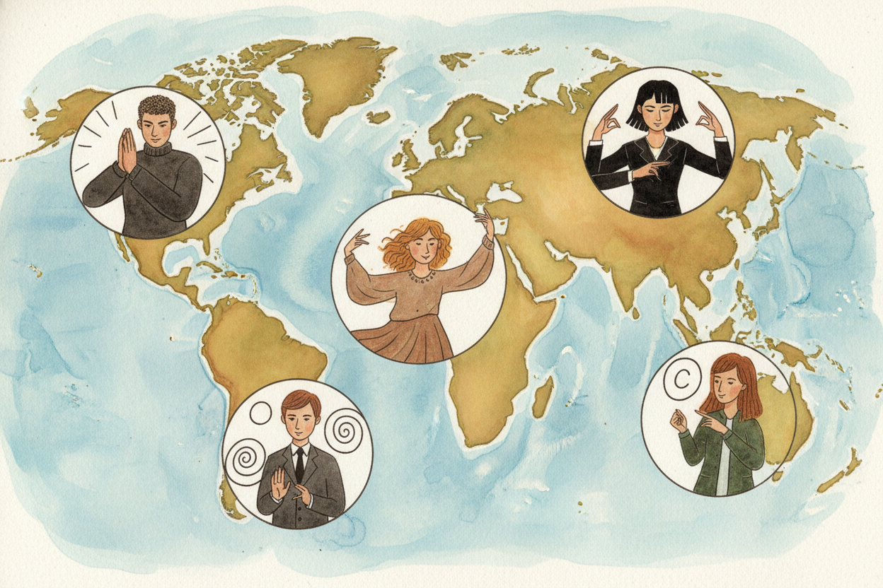 ~~Here's the wild part:~~ there isn't one universal sign language. ++American Sign Language++ is completely different fr