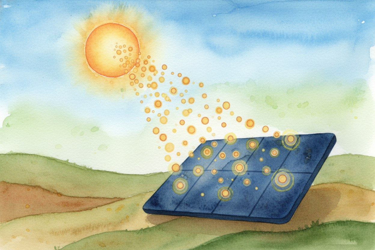 Sunlight isn't just brightness — it's made of tiny packets of energy called ++photons++, **billions of them streaming do