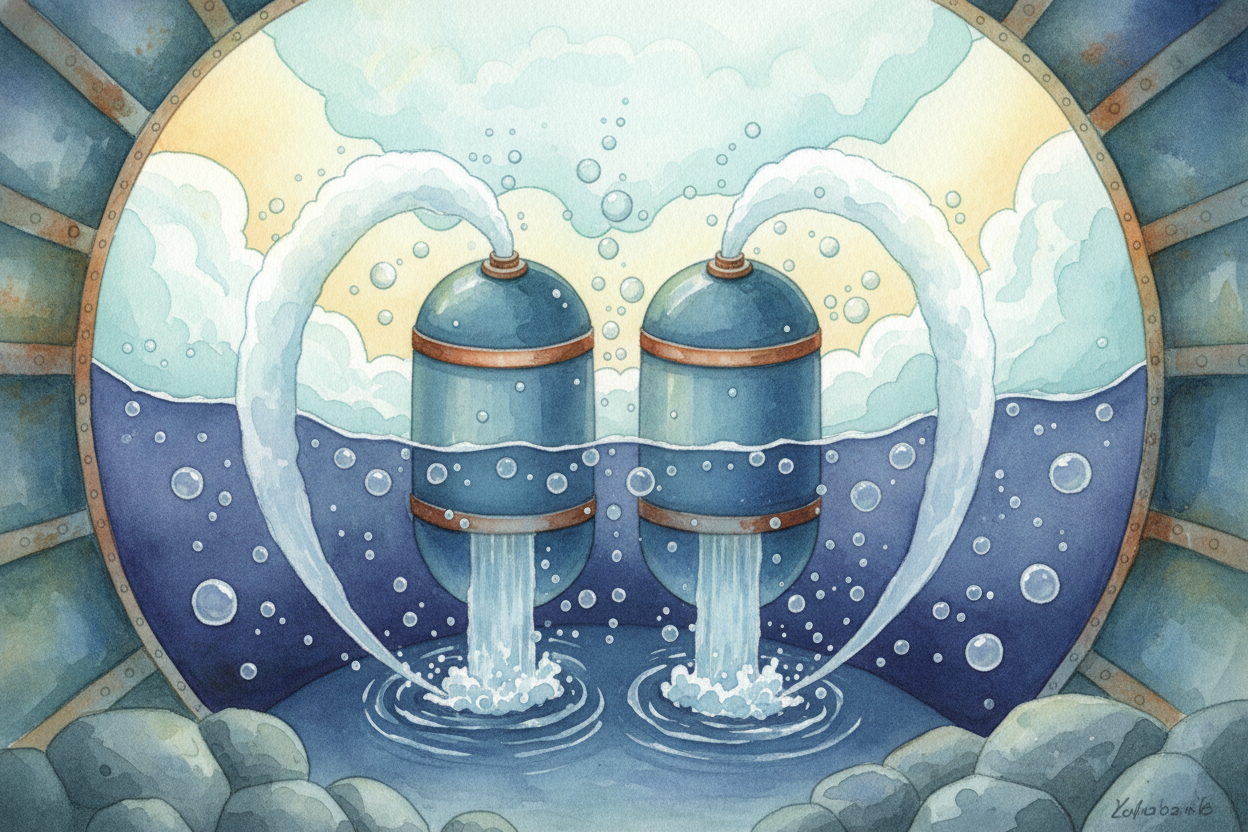 When it's time to surface, the sub can't just dump the water out — ~~there's an entire ocean pressing in from outside~~.