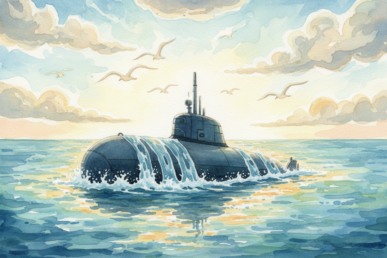 Near the surface, the crew slows the ascent with the dive planes, so the sub doesn't ~~pop up like a breaching whale~~. 